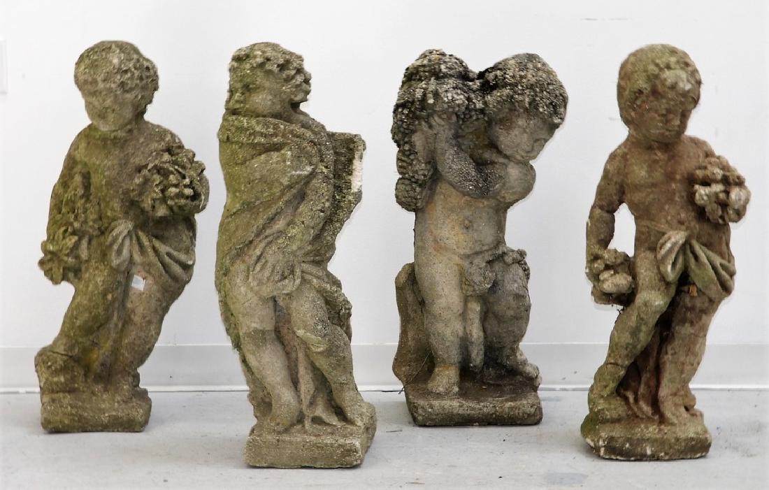 Set 4 Architectural Garden Cement Putti Sculptures (1 of 8)