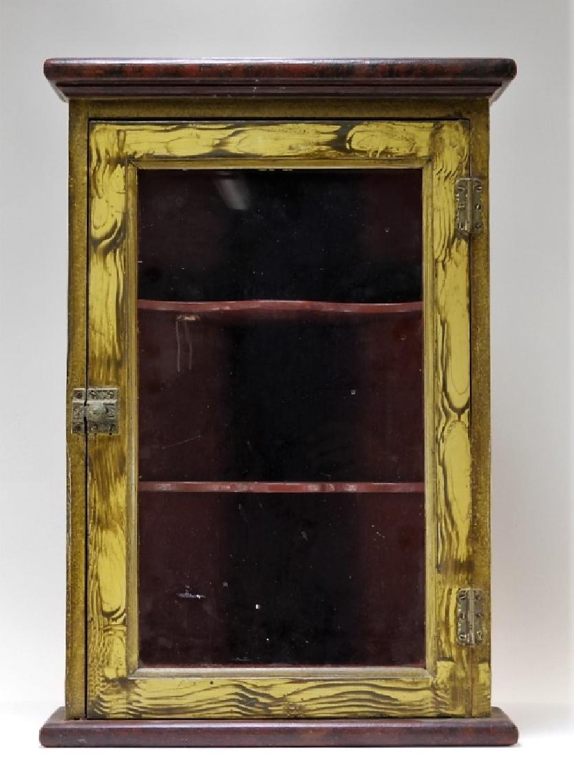 American Country Folk Grain Painted Corner Cabinet (1 of 9)