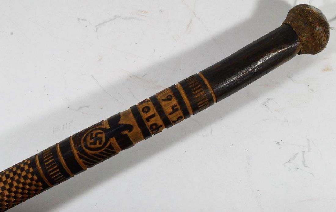 WWII German Russian Front Carved Walking Stick (1 of 6)