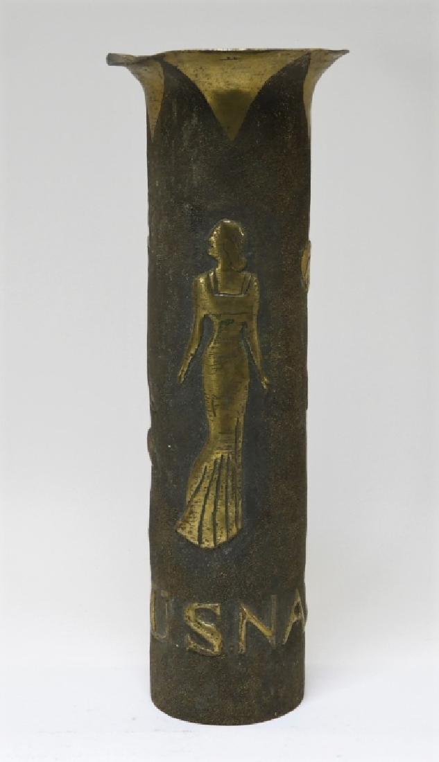 WWI U.S. Navy Trench Art Shell with Lady Bathers (1 of 6)