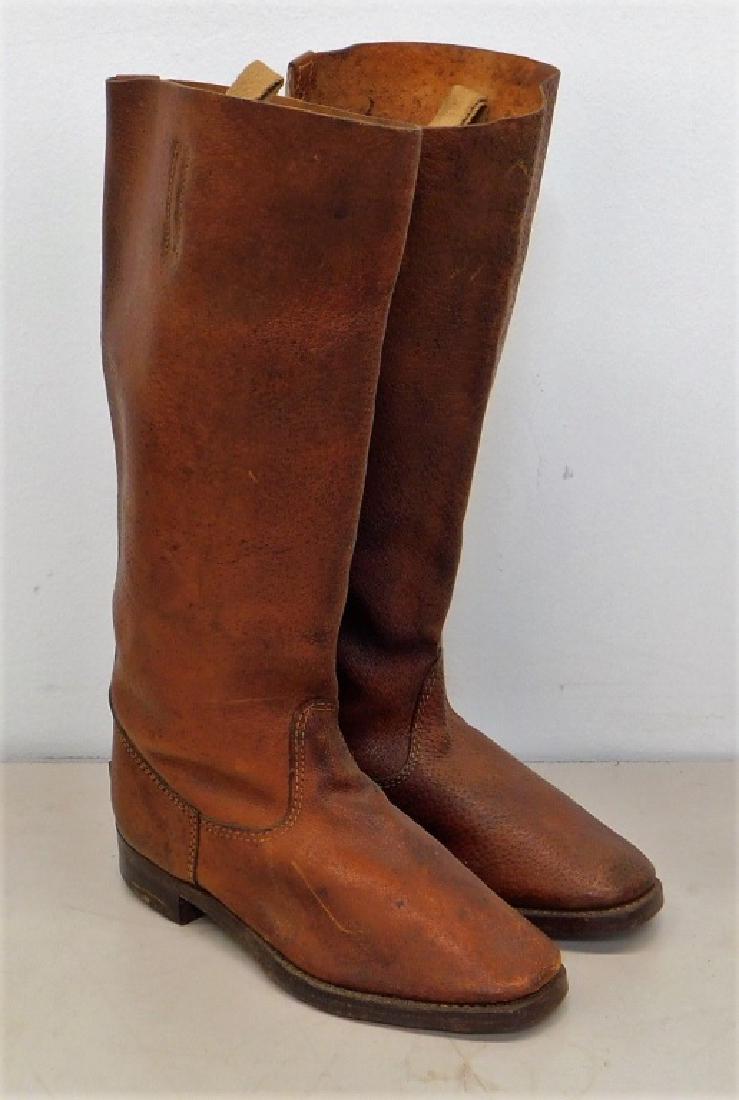 WWII Japanese Leather Cavalry Boots: Japan,1938 - 1945 WWII Japanese leather cavalry boots. The tall officers version of the boot, spur notch to the back.