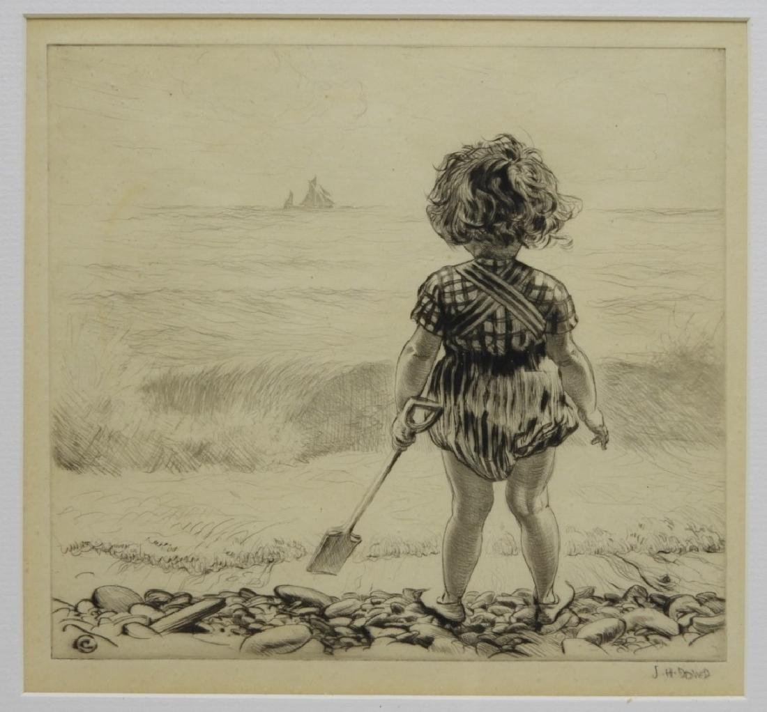 James Henry Dowd Children On Beach Etching (1 of 5)