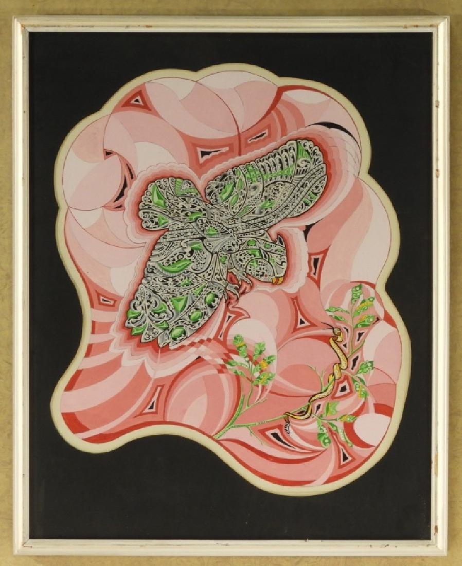 MCM Abstract WC Painting of a Rattlesnake (1 of 5)