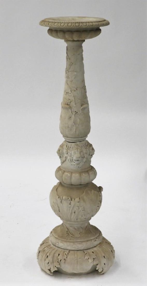 19C. Italian Carrera Marble Figural Lion Bird Bath (1 of 7)