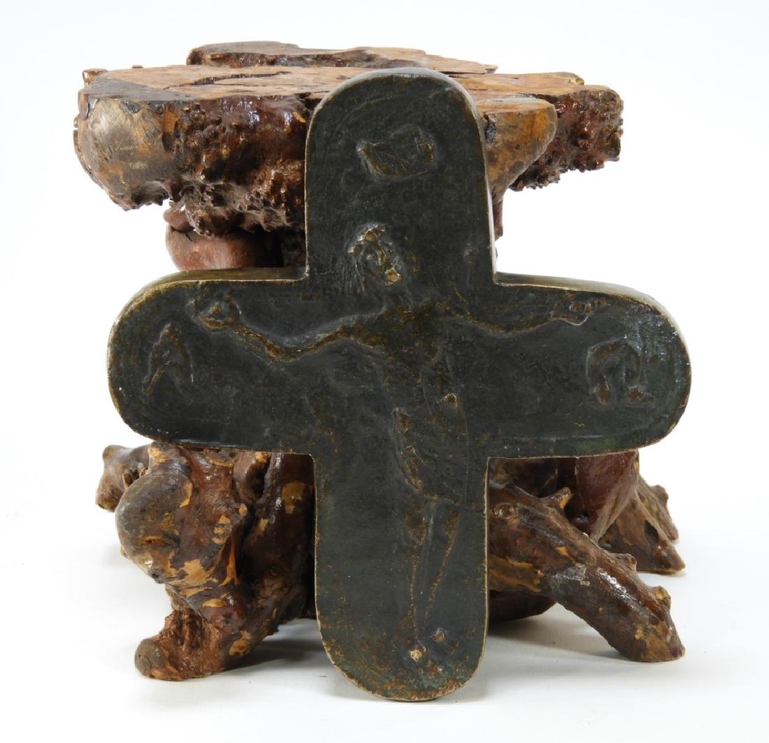 European Brutalist Expressionist Bronze Crucifix (1 of 5)
