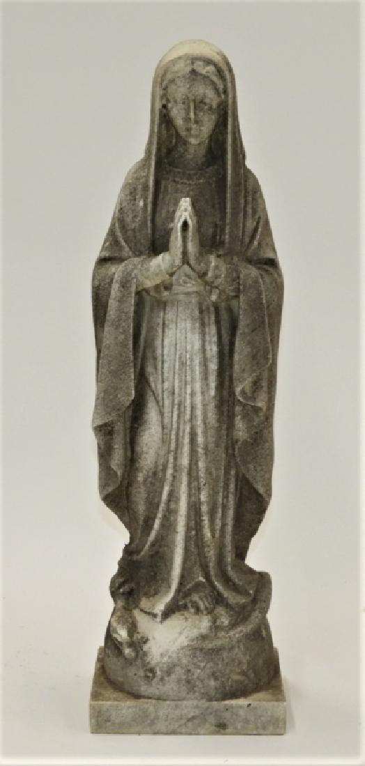 19C. Italian Carved White Marble Icon Mary Figure (1 of 7)