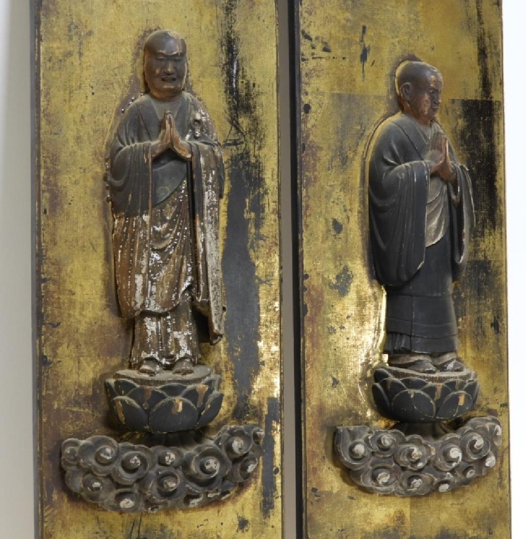 PR 19C Japanese Edo Period Gilt Wood Buddha Panels (1 of 7)