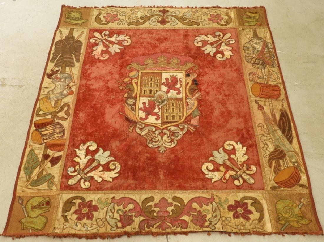 17C. Spanish Castile Leon Coat of Arms Tapestry (1 of 17)