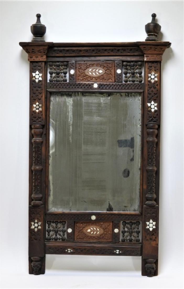 Anglo-Indian Mother of Pearl Inlaid Wood Mirror (1 of 4)