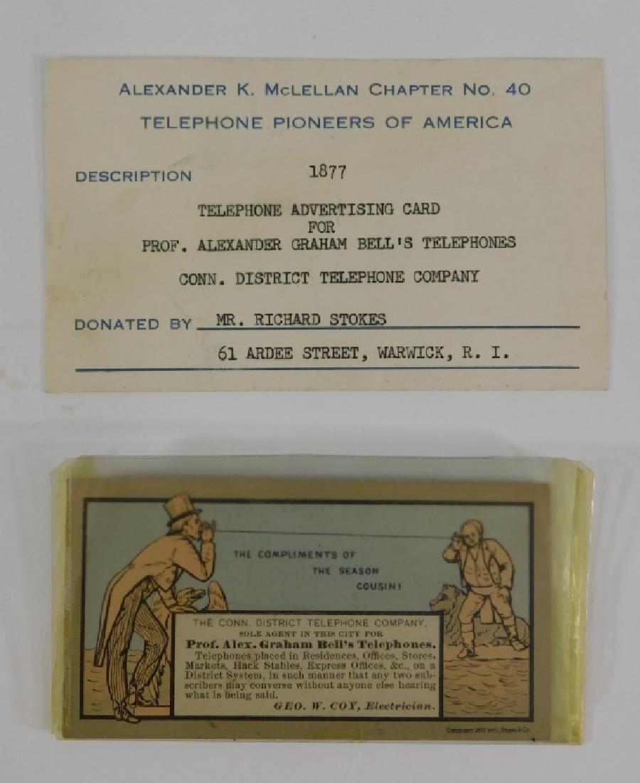 1877 Alexander Graham Bell Trade Card Advertising (1 of 2)