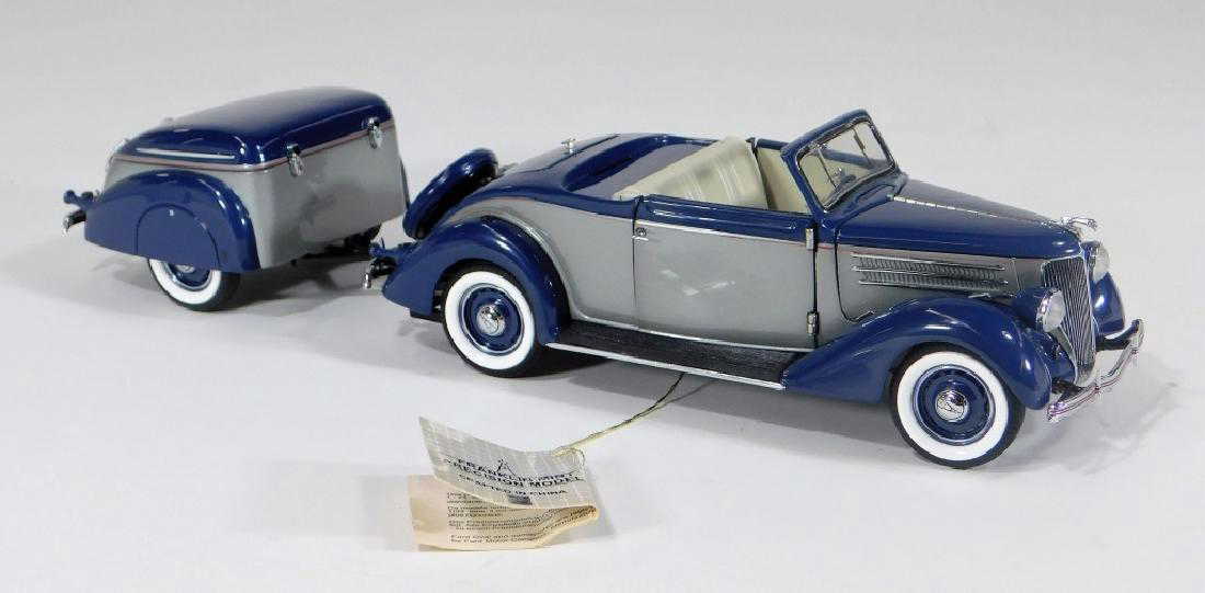 Franklin Mint Ford Cabriolet & Trailer Diecast Car