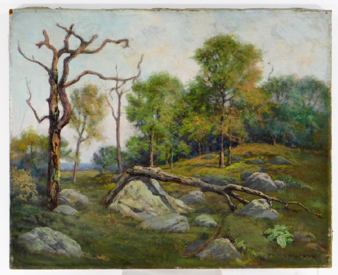Frank C Perry Summer Wooded Landscape Painting (1 of 6)