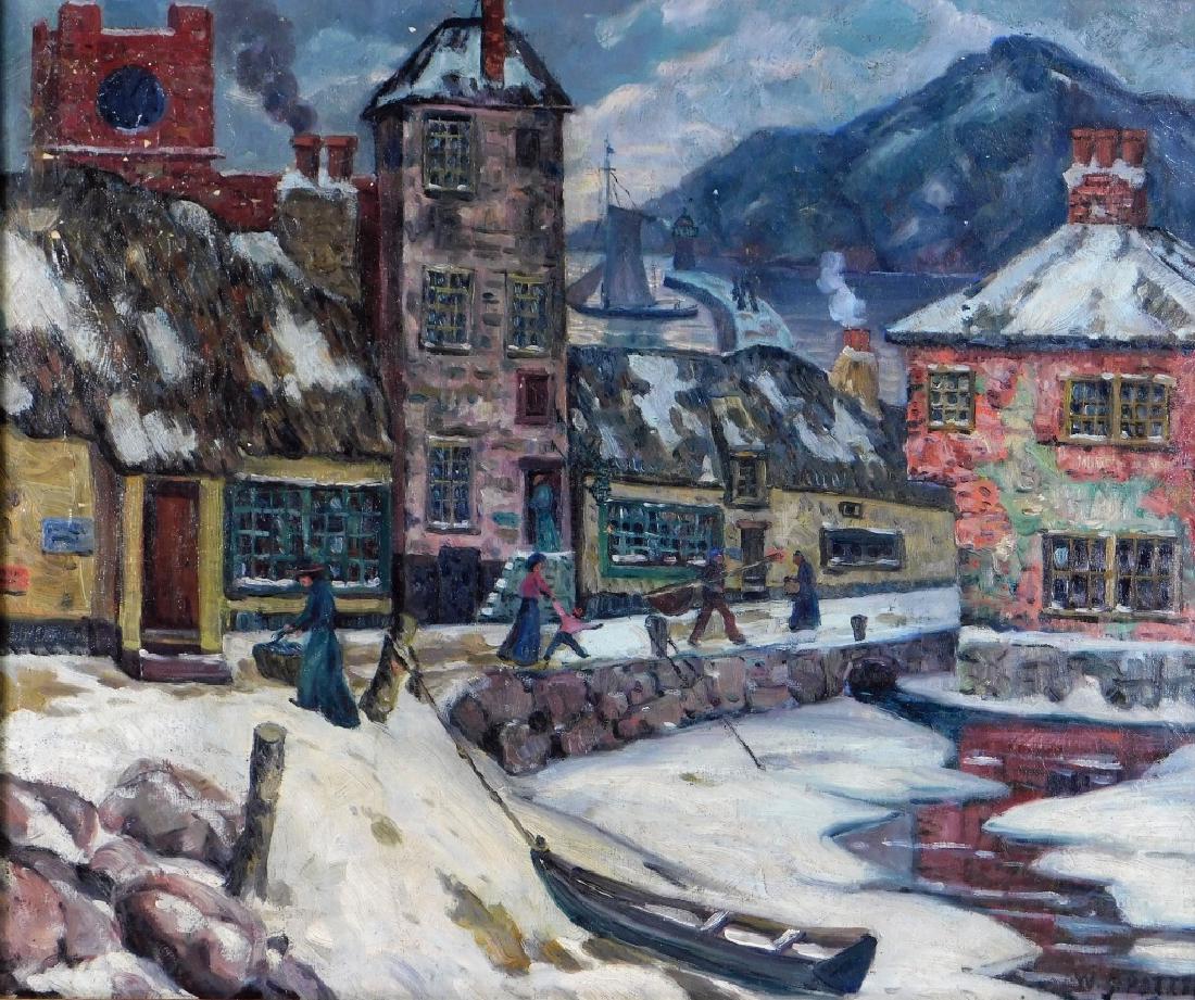 William J. Potter Impressionist Village Painting (1 of 7)
