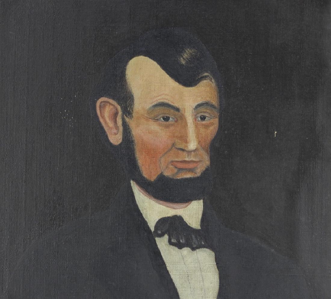 19C Abraham Lincoln Folk Art O/C Portrait Painting (1 of 8)