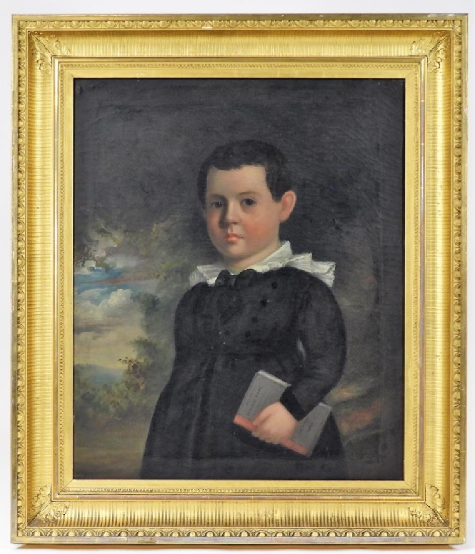 19C. American O/C Portrait Painting of a Young Boy (1 of 7)