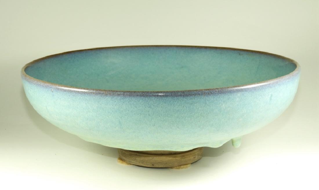 Chinese Junyao Powder Blue Glaze Earthenware Bowl (1 of 8)