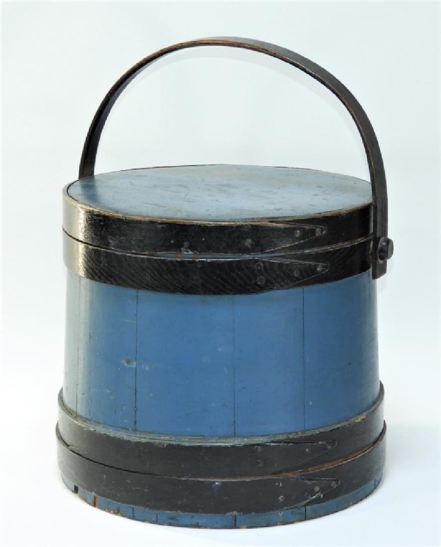 Dated 1836 New England Blue Painted Sugar Firkin (1 of 6)
