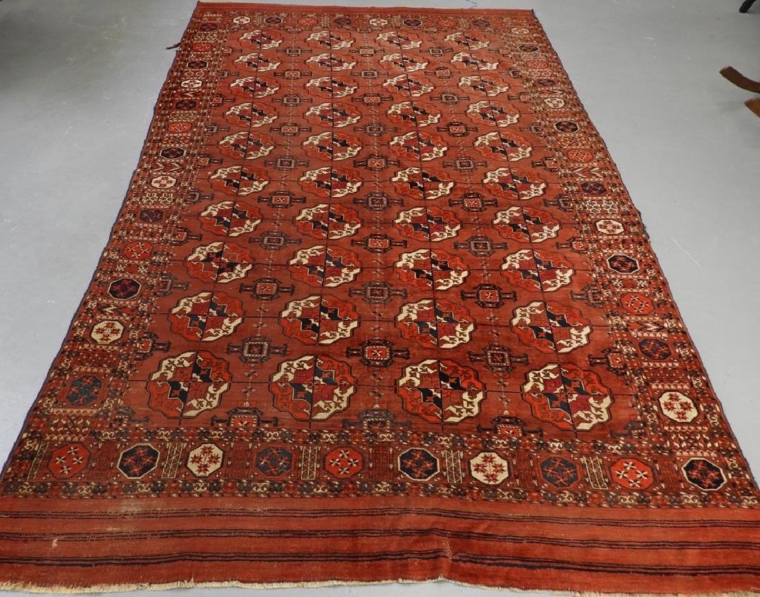 C.1900 Persian Oriental Tekke Pattern Carpet Rug (1 of 9)