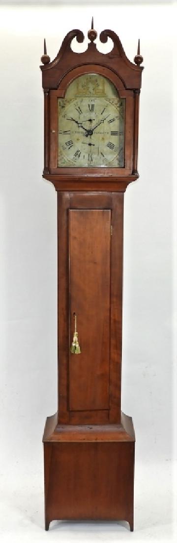 19C Seth Thomas Plymouth Cherry Tall Case Clock (1 of 9)