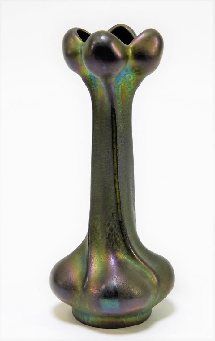 Zsolnay Hungarian Iridescent Green Pottery Vase (1 of 4)