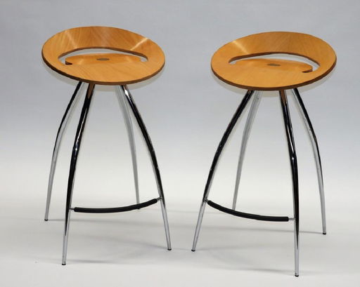 PR MCM Italian Magis Lyra Chrome Bar Stools - Sep 22, 2018 | Bruneau PR MCM Italian Magis Lyra Chrome Bar Stools - Sep 22, 2018 | Bruneau