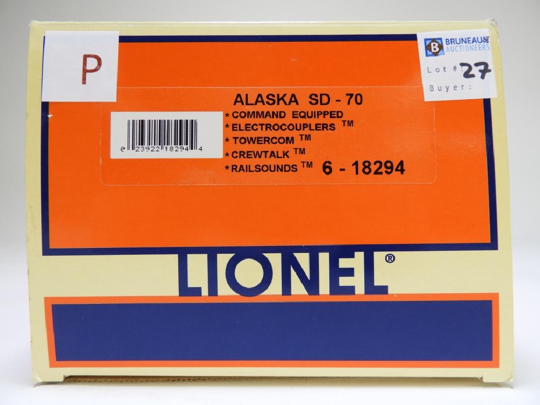 Lionel Alaska SD-70 Electric Model O Gauge Train: Item no. 6-18294.