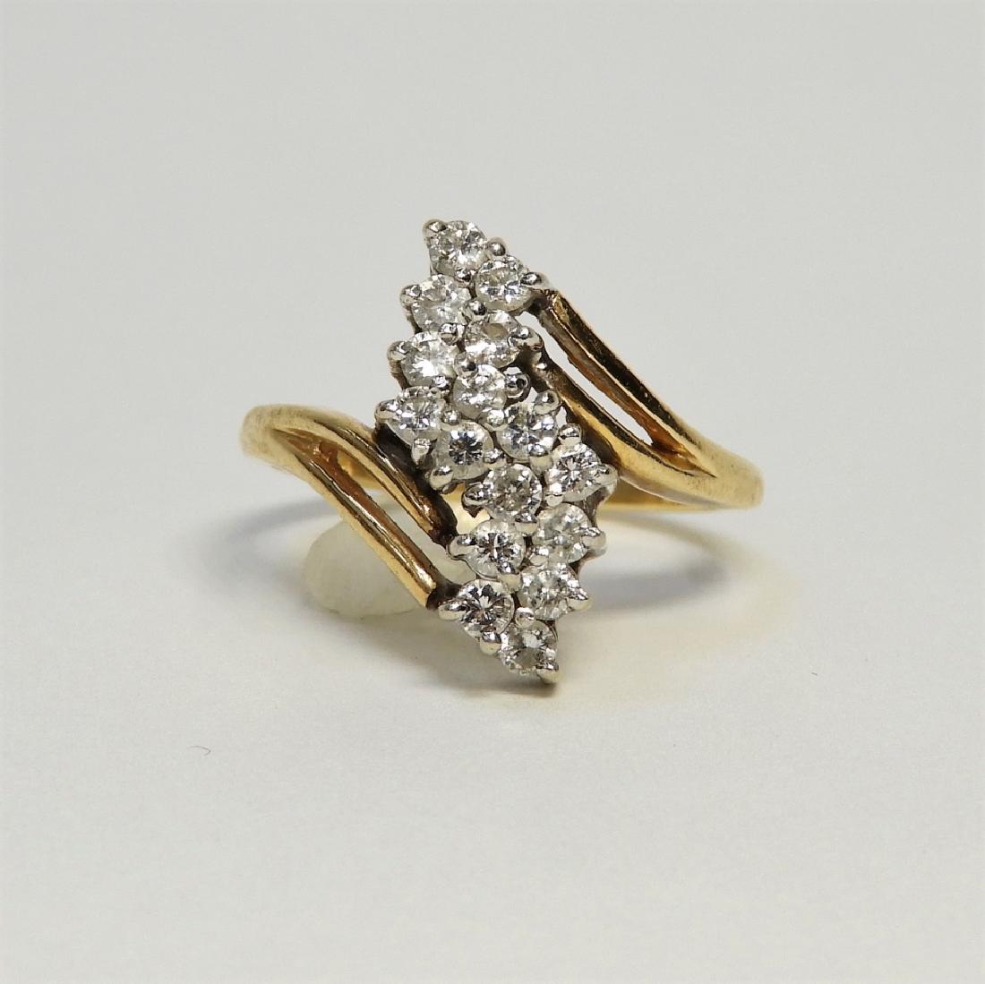 14K Yellow Gold & Diamond Lady's Cluster Ring (1 of 3)