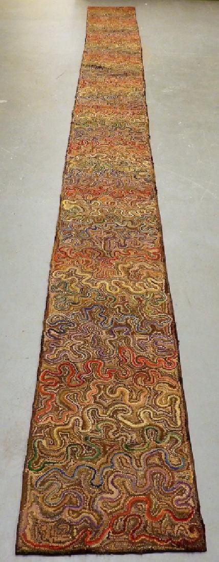 Molly Nye Toby Folk Art Hooked Rug Runner 22' (1 of 7)