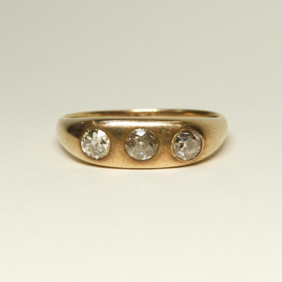 Modernist Design 14K Gold Diamond Ring (1 of 5)