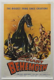 The Giant Behemoth 1958 One Sheet Movie Poster: Allied Artists,1958 Starring Gene Evans, Andre Morell, and John Turner. #59/52, #582232 Paper,Approx 40 3/4" x 26 3/4"