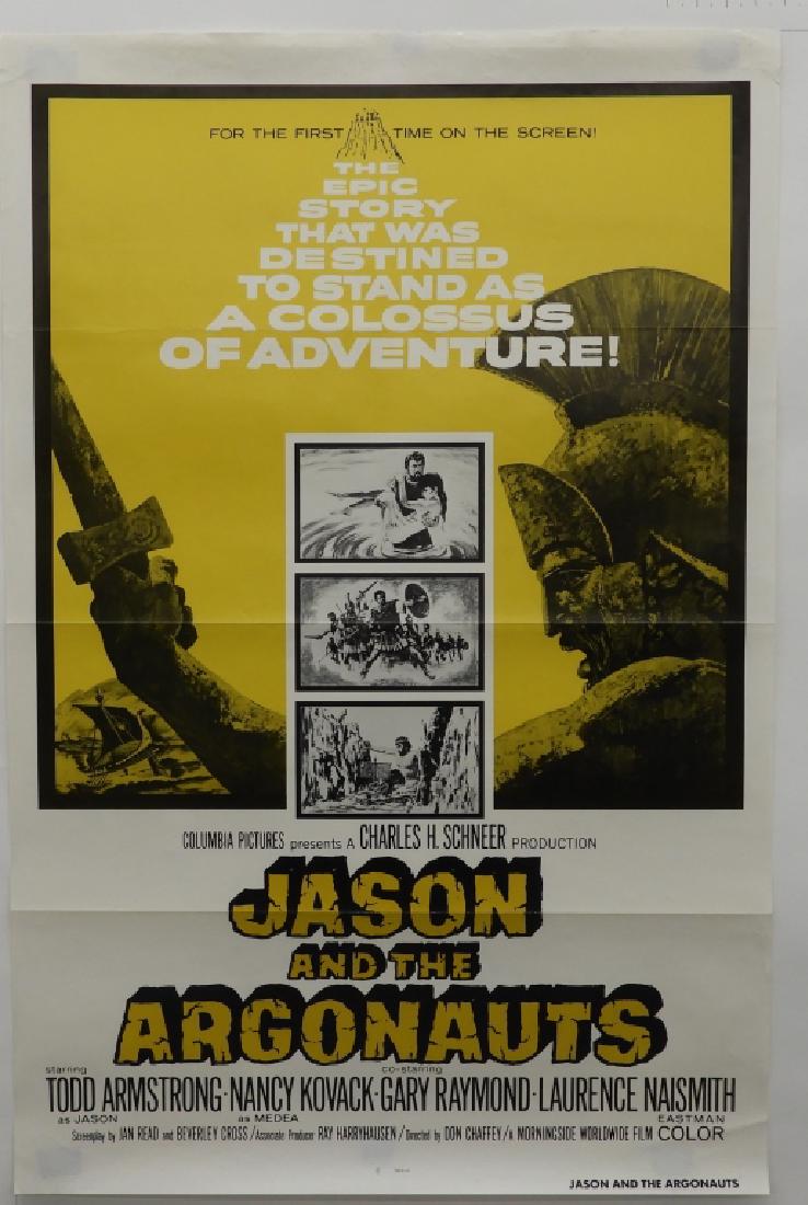 Jason and the Argonauts 1963 One Sheet Poster: Morningside World Film,1963 Starring Todd Armstrong, Nancy Kovak, and Gary Raymond. Paper,Approx 40 3/4" x 26 3/4"