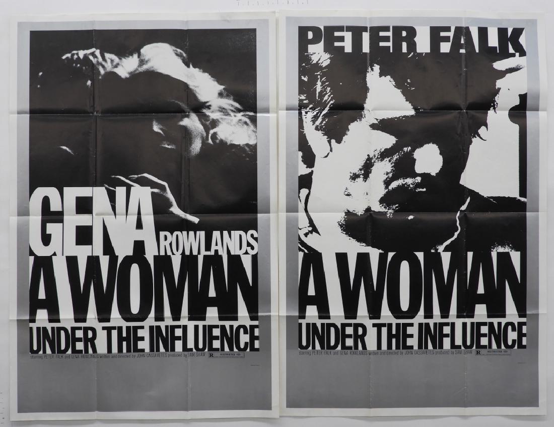2 A Woman Under the Influence 1974 Movie Posters: John Cassavetes,1974 Two different one sheet movie posters. Starring Peter Falk and Gena Rowlands. Written and directed by John Cassavetes, produced by Sam Shaw. Paper,Each approx 40 3/4" x 26 3/4"