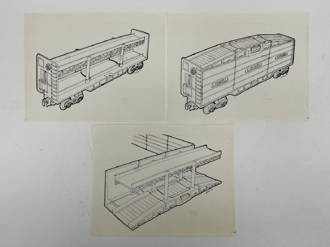 3PC 1982 Lionel American Flyer Concept Ink Drawing (1 of 8)