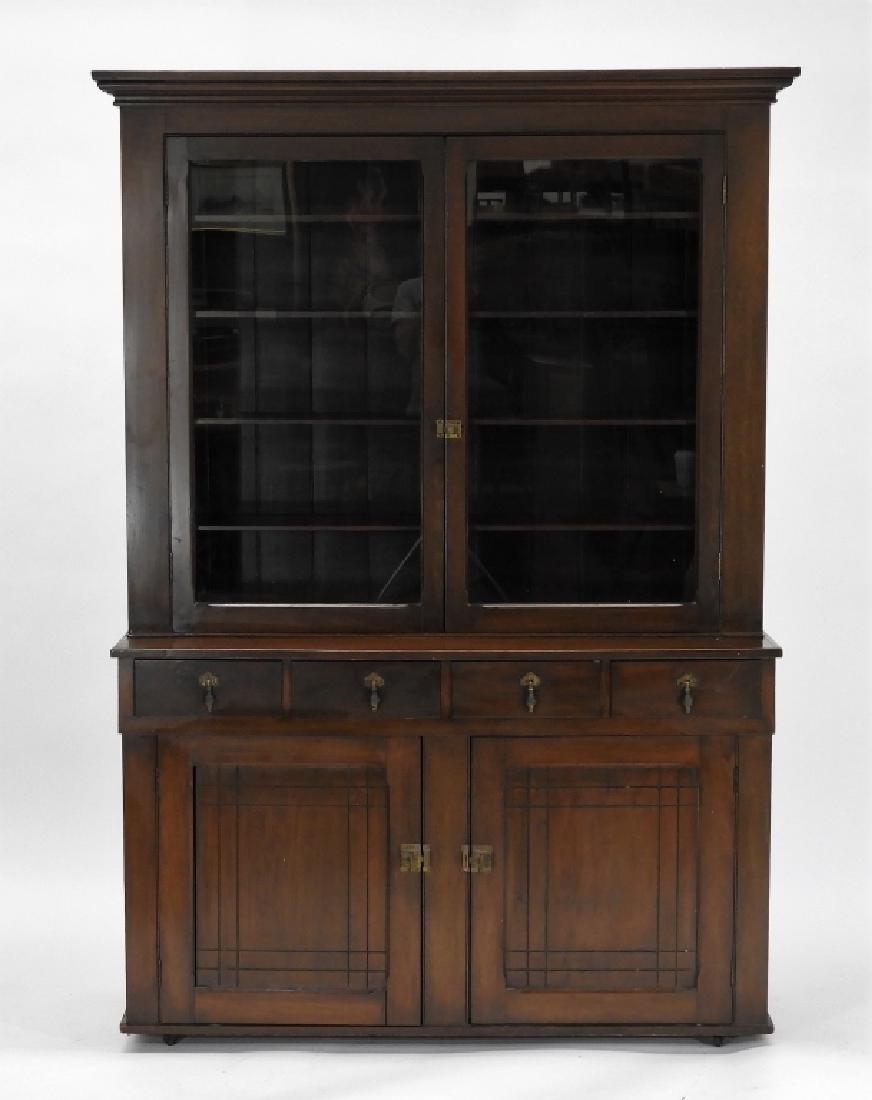 19C. Victorian Black Walnut Step Back Cabinet (1 of 7)
