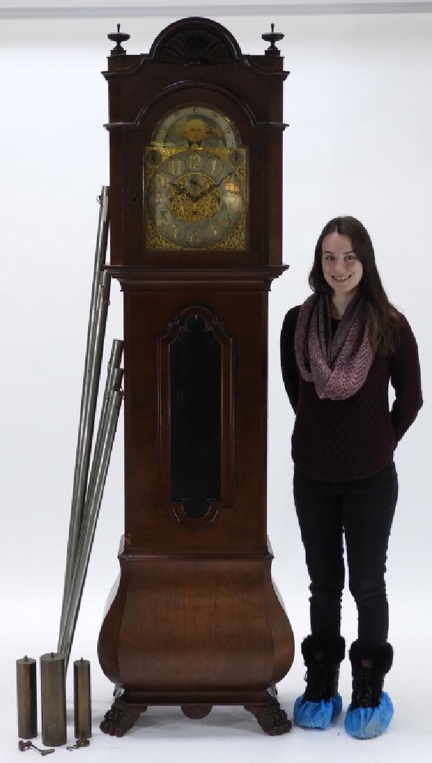 Waltham Co. Mahogany Bombay Case Grandfather Clock (1 of 11)