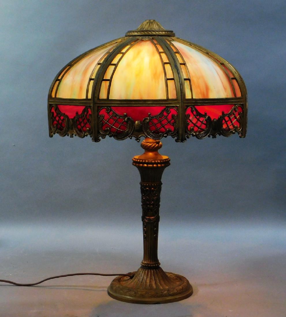 Salem Bros. Cotton Candy Slag Glass Table Lamp (1 of 8)