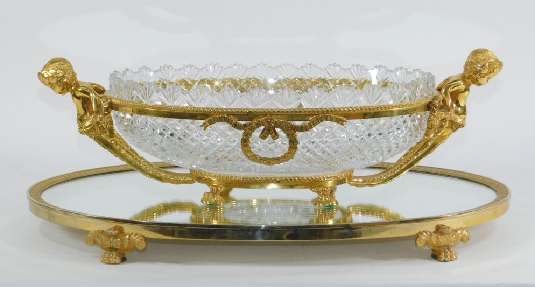 American Brass Mounted Cut Glass Bowl & Tableau (1 of 8)