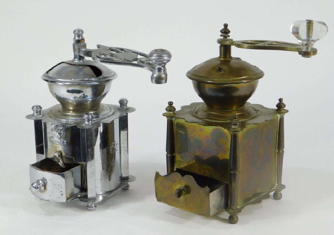 2PC Antique Table Top Coffee Mill Grinders (1 of 4)