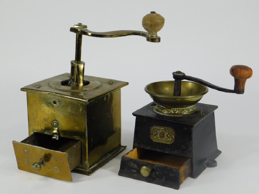 2 Brass & Cast Iron Table Top Coffee Mill Grinders (1 of 4)