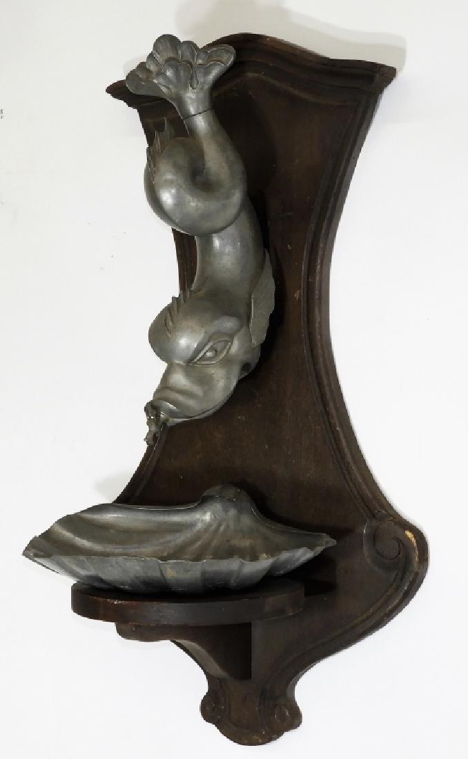 Italian Pewter Dolphin & Shell Lavabo Fountain (1 of 6)