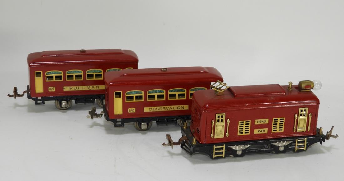 3PC Lionel Pre-War Red Train Set No.292 Engine 248 (1 of 6)