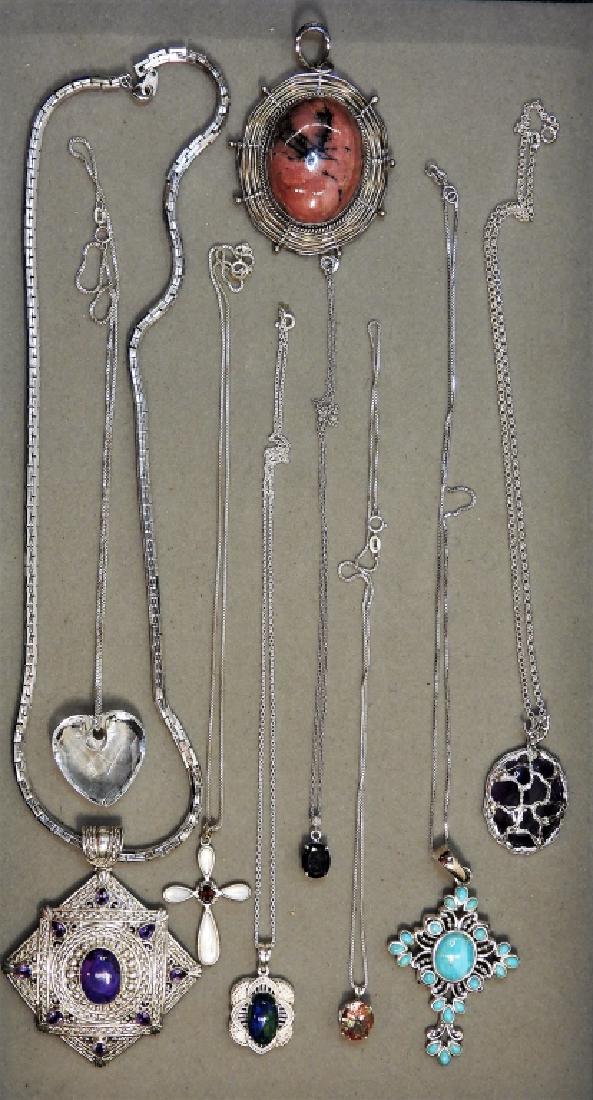 9PC Sterling Silver Semi & Precious Stone Jewelry (1 of 6)
