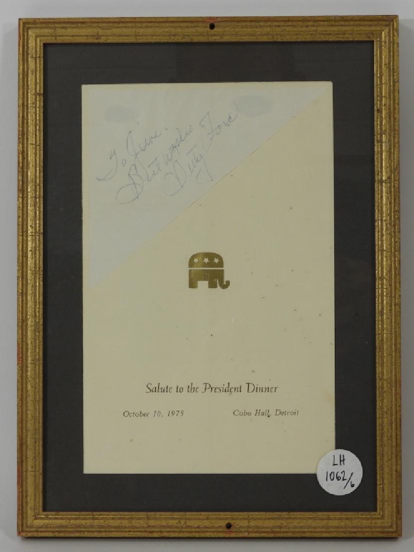 Betty Ford Salute to the President Signed Menu (1 of 4)