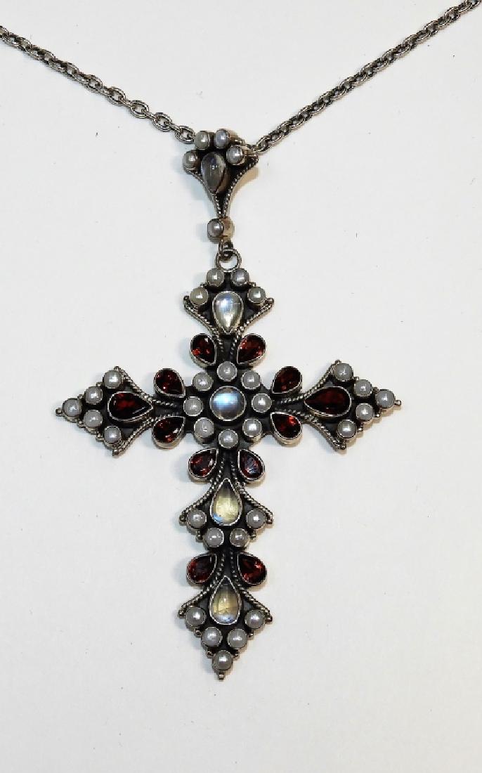 Nicky Butler Sterling Silver Garnet Crucifix Cross (1 of 4)