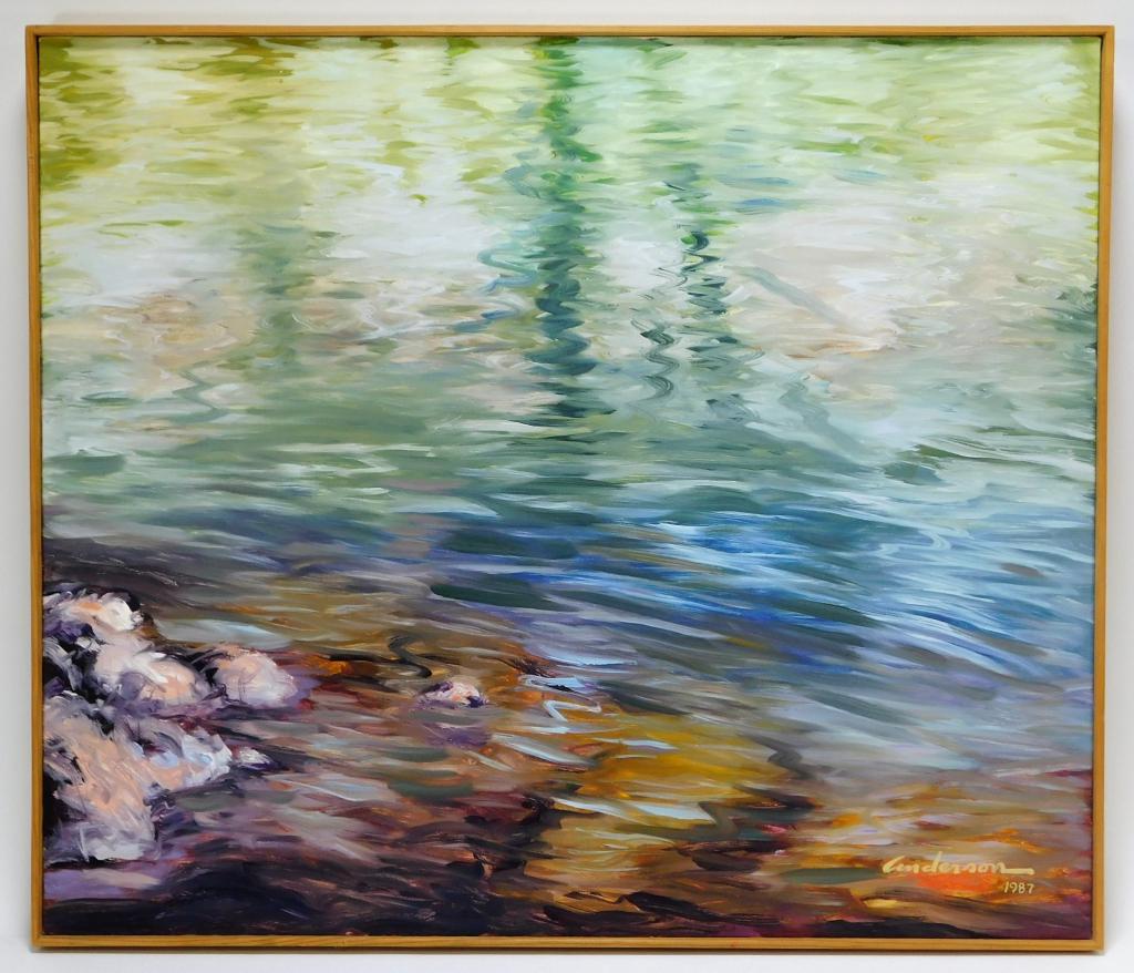 Robin John Anderson Abstract Winter Pond Painting (1 of 7)