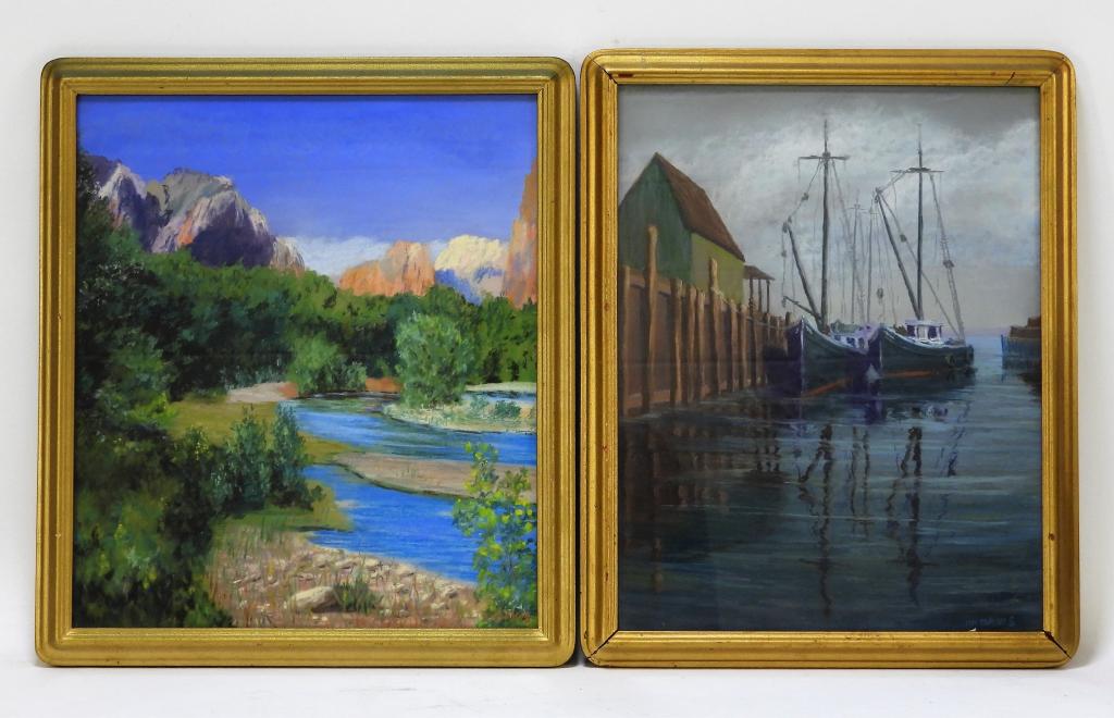 2PC Michael Davis Landscape and Seascape Paintings (1 of 6)
