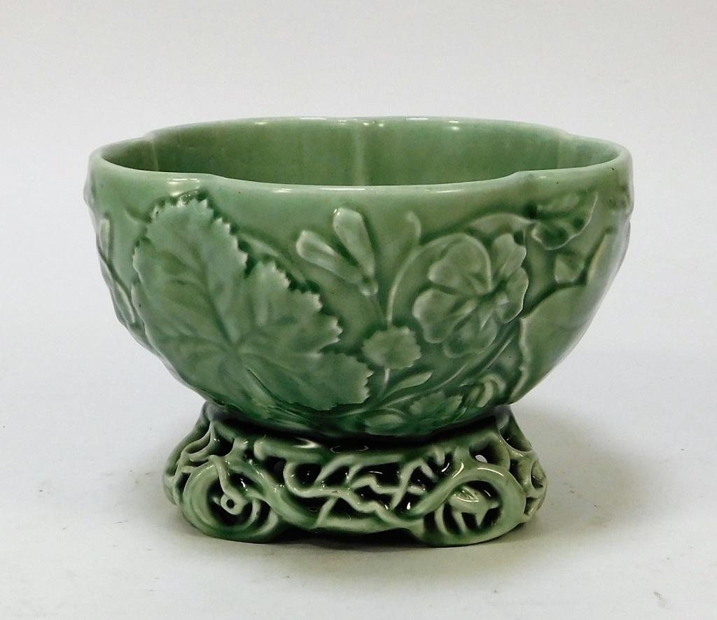 English T.I. Deck Majolica Aesthetic Celadon Bowl (1 of 8)
