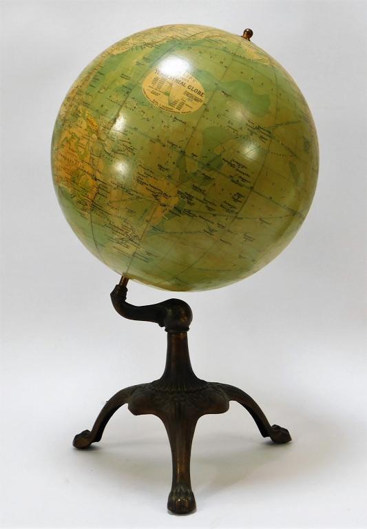Philips 12" Terrestrial Globe on Cast Metal Stand (1 of 9)