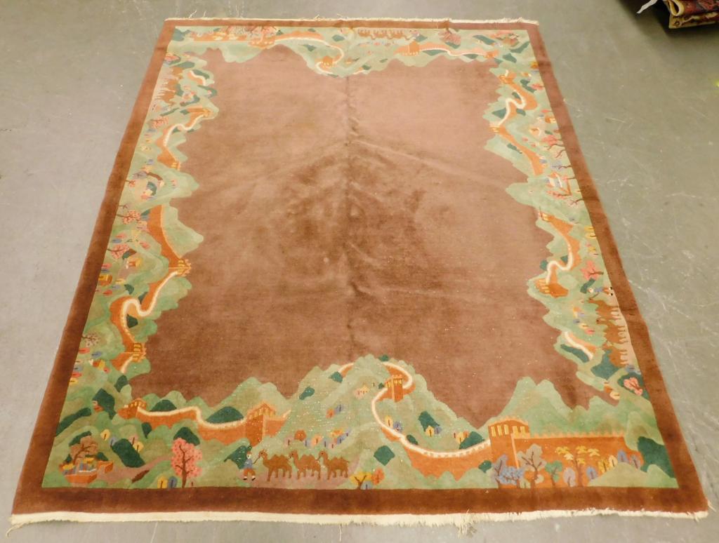 Chinese Pictorial Great Wall of China Carpet Rug (1 of 8)