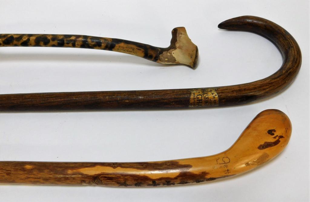 3 American Antique Civil War Era Veteran Canes (1 of 9)